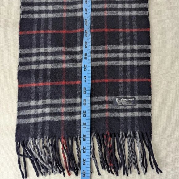 Classic Burberry's Lambswool Scarf Blue – Unisex – Soft & Warm Designer Fashion - Picture 6 of 7